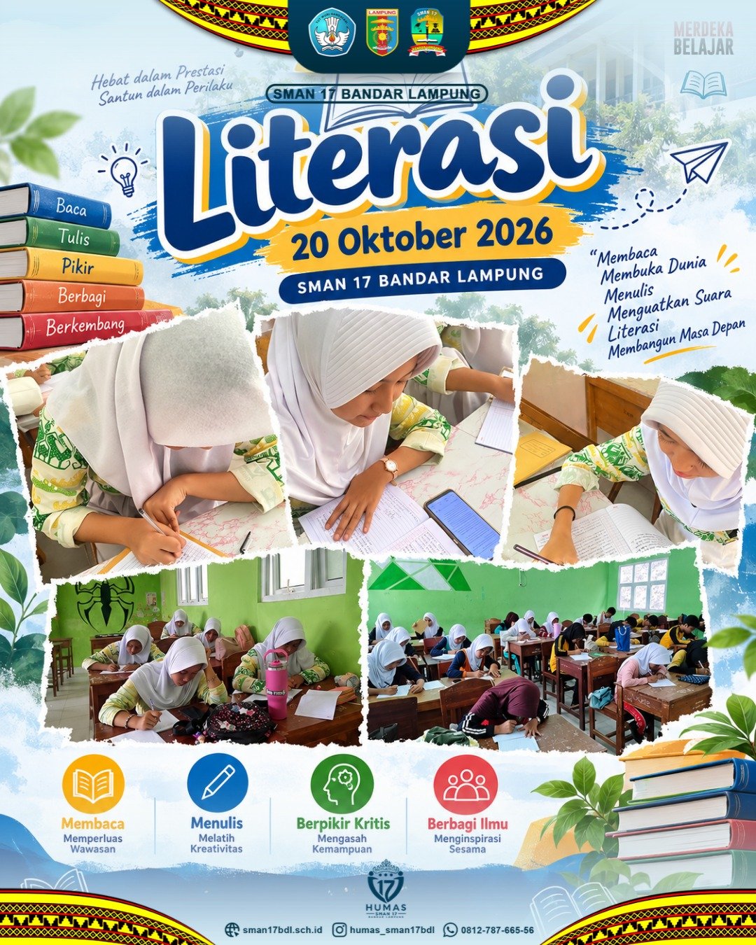SMAN 17 Bandar Lampung Gelar Kegiatan Literasi Pagi untuk Asah Daya Kritis Siswa